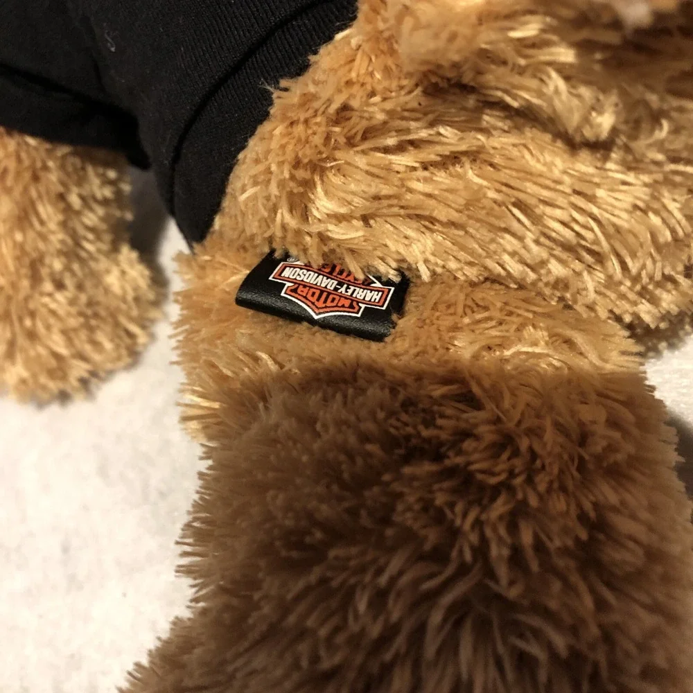 Harley Davidson Teddy Bear Plush Embroidered Foot Black Tshirt‎ 13